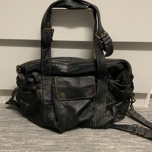 Diaper bag Leather double strap & crossbody strap